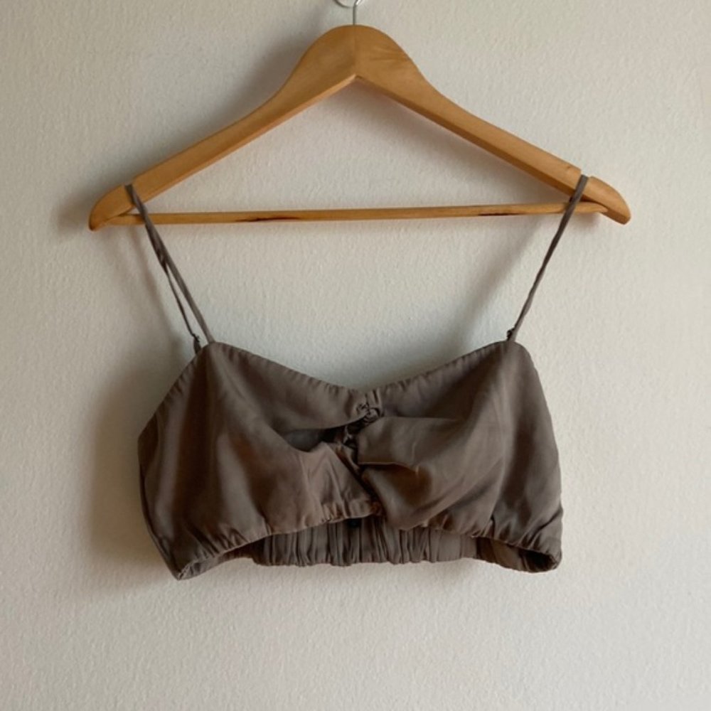 Dynamite satin brown cropped top